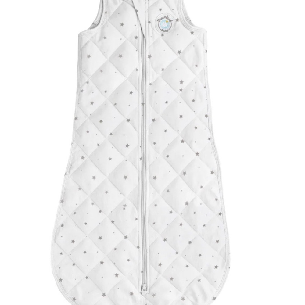 Dreamland Baby Weighted Sleep Sack- White Gray Star Print- Size L 12-24 months
